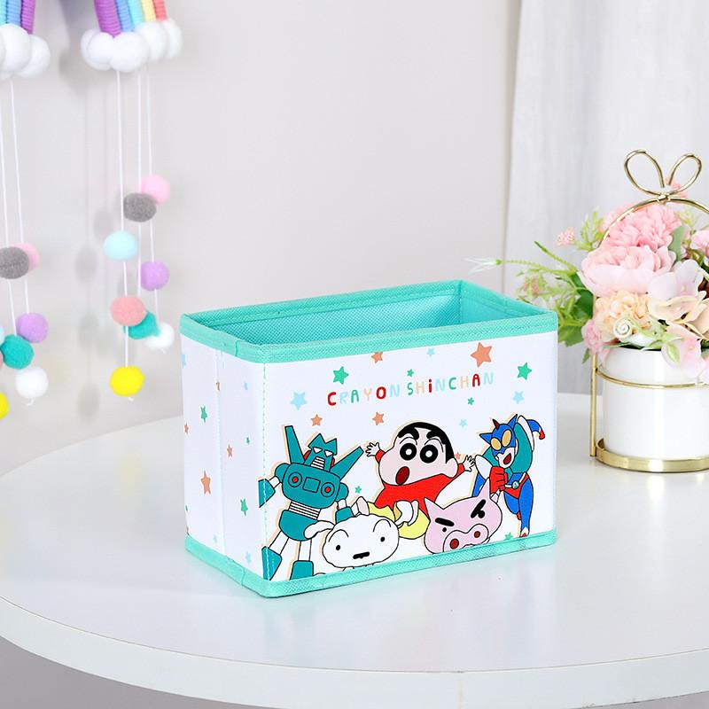 Cute Pajamas Crayon Shin Chan Shiro Striped Pattern Foldable Desktop Storage Box For Toys And Accessories