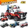 4 IN 1 City Racing Car Speed Champions Sports Building Blocks Bricks Classic Rally Super Racers F1 Great Vehicles Kits Toys