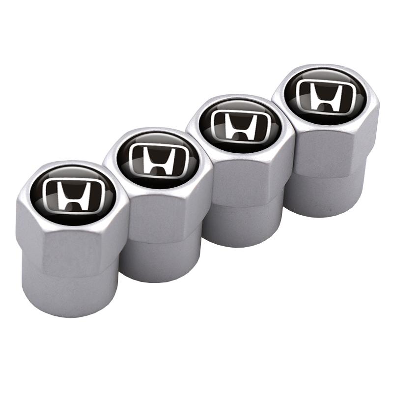 Metal Car Badge Wheel Tire Valve Caps Emblem Cover Decoration For Honda RR Insight Type R S Modulo Vezel Legend Auto valve cap