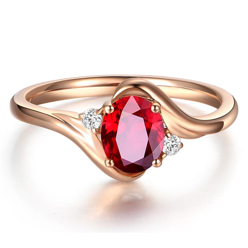BELLA BOX Created Ruby Opening Adjustable Rings For Women Wedding Party Red Gemstone Ring Jewellery Gift