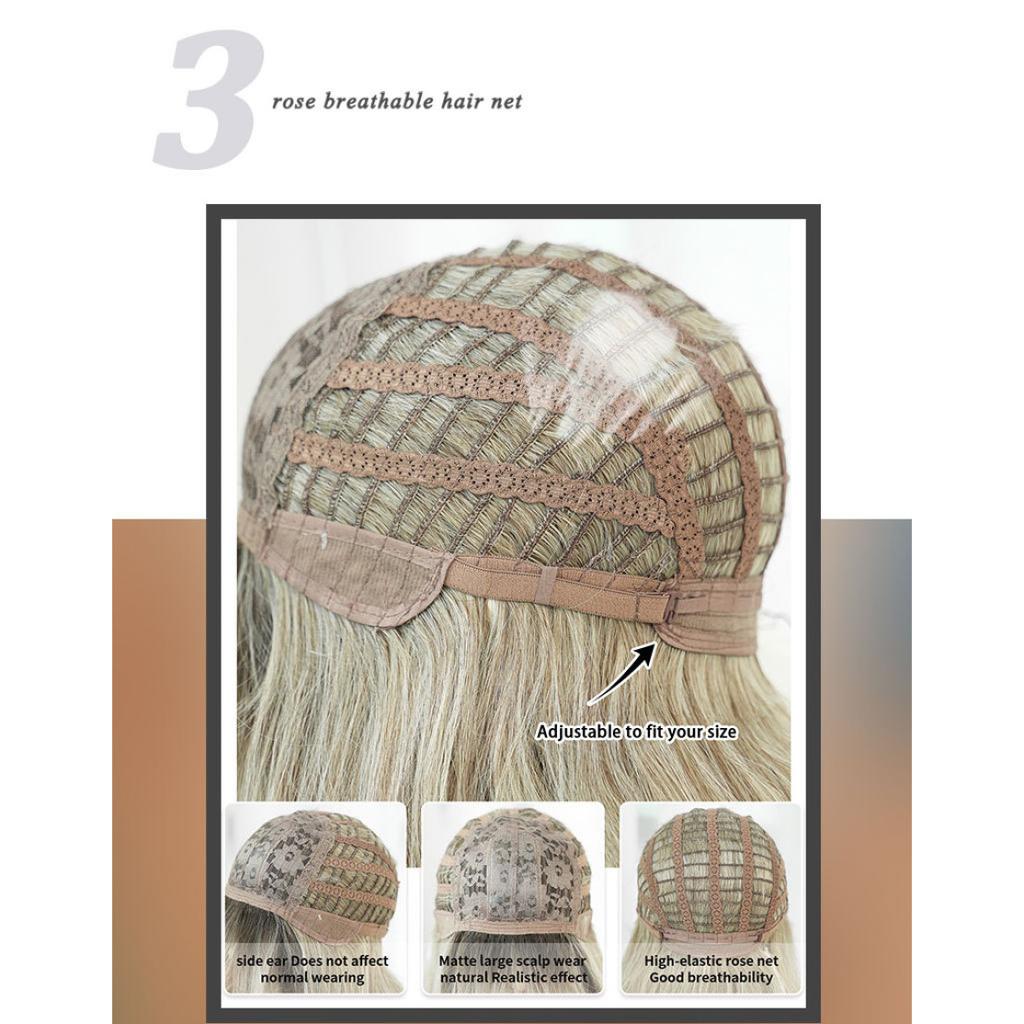 Женский имитационный парик, 70 см, волнистый парик, полный головной убор, сетка для волос в виде розы, головной убор, украшение для красоты, парик