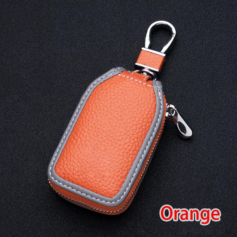 Автомобильный брелок для ключей, кожаный чехол на молнии, брелок для хранения, держатель для ключей, экономка