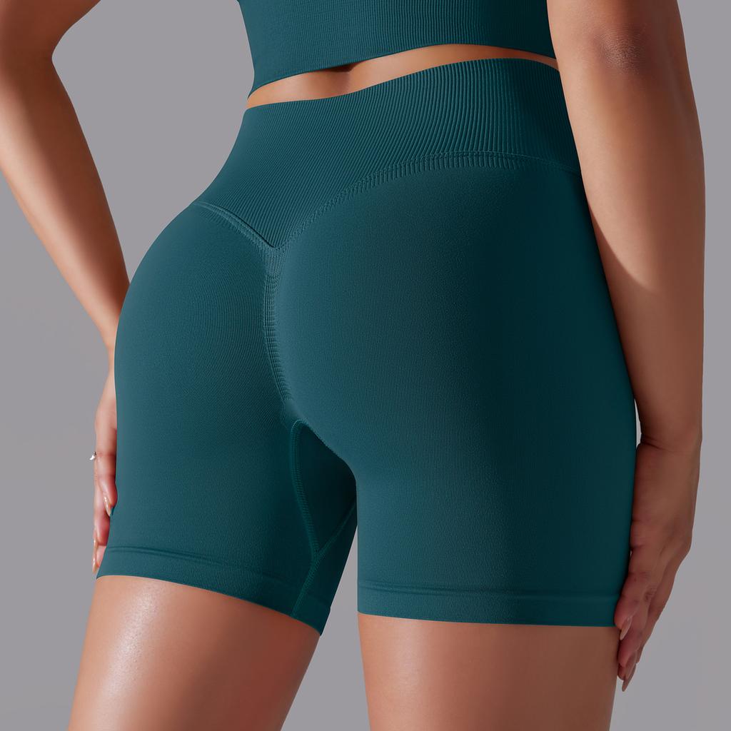 Auroth бесшовные вязаные шорты на бедрах женские шорты с высокой талией для живота и йоги однотонные спортивные шорты для бега и фитнеса