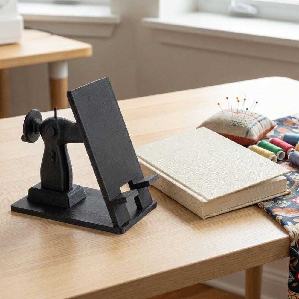 3D Printed Sewing Machine Phone Stand Hands-free Viewing Desk Decor Phone Holder Office Decor