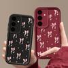 Fashion Bowknot Print Soft Matte Case For Samsung S25 Ultra S24 FE S23 Plus A16 A56 A36 A55 A26 A06 A15 A35 Shockproof TPU Lens Protection Phone Cover