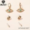 Bisaer Exquisite Devil's Eyes & Lucky Palm 3 Pair of Earrings Set for Ladyies High Jewelry