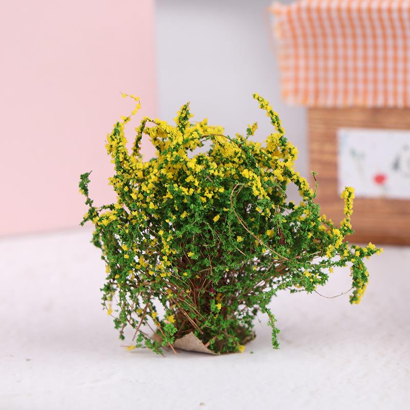 1 шт. кукольный домик своими руками украшение 1/12 кукольный домик миниатюрный разноцветный цветок куст зеленое растение цветок модель игрушка