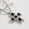 Silver Plated Men Necklace Alloy Link Chain Necklace New Cross Pendant Necklace  Jewelry
