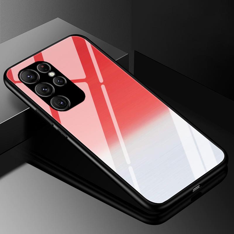 Чехол-крышка для Samsung S24 S23 Ultra, чехлы из закаленного стекла для Samsung Galaxy S22 S21 S20 S23 Plus FE, роскошный жесткий бампер с задней панелью