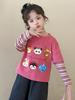 2025 Girls' Spring & Autumn Long-Sleeve Fake Two-Piece T-Shirt