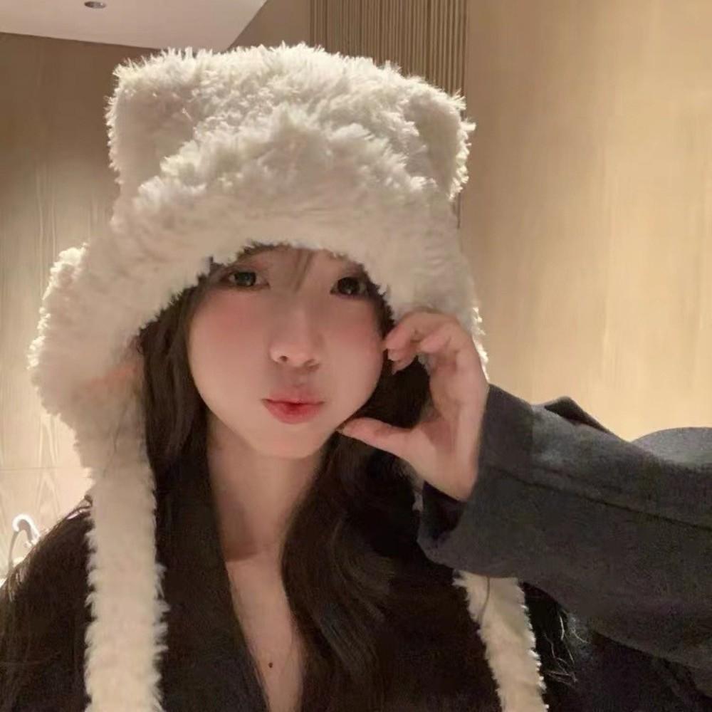 Cold-proof Knitted Woolen Hat Bear Ear Ear Protection Cap Fashion Beanies Cap Outdoor