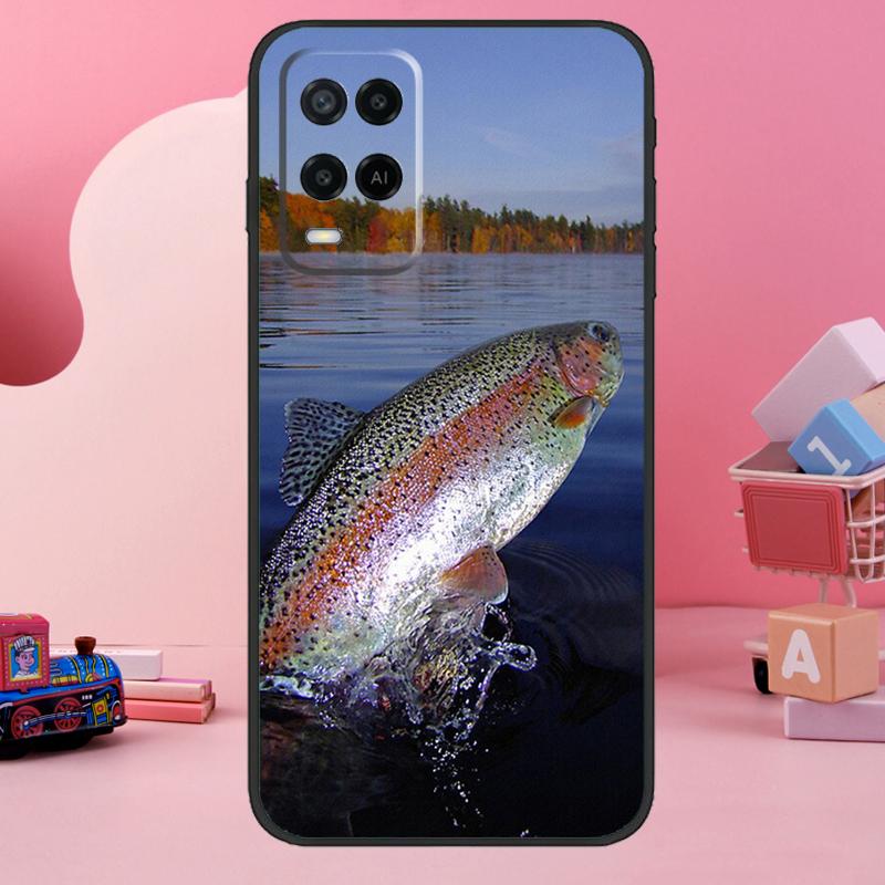 Vintage Trout Fishing Case For Oppo A18 A38 A58 A78 A98 A74 A54 A94 A80 A60 A40 A96 A76 A16 A15 A17 A57 A77 A5 Pro
