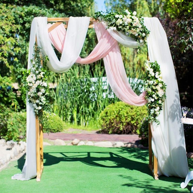 1pc/2pcs 70*550cm Elastic Chiffon Arch Drapery For Wedding Decoration Stage Background Cloth Gauze