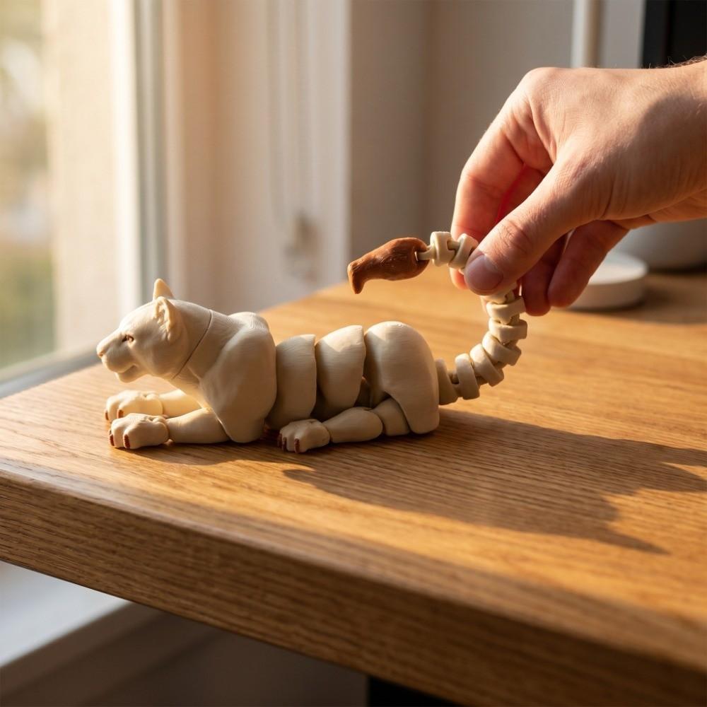 3D Printed Lion Statues Creative Lion Ornaments Articulated Lion Figurine Home Decoration