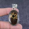 Ювелирный кулон из натурального глиняного трещины ископаемого драгоценного камня из стерлингового серебра 925 пробы 2,25 дюйма z0N72