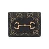 Кошелек женский Gucci Horsebit 1955, металлическая пряжка, застежка-кнопка с принтом, жаккардовая кожа, черный 621887-UN3BG-1274