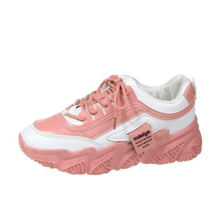 Dad shoes girl 2025 autumn new rubber soft sole color matching wave sole light casual sports shoes children mixed batch