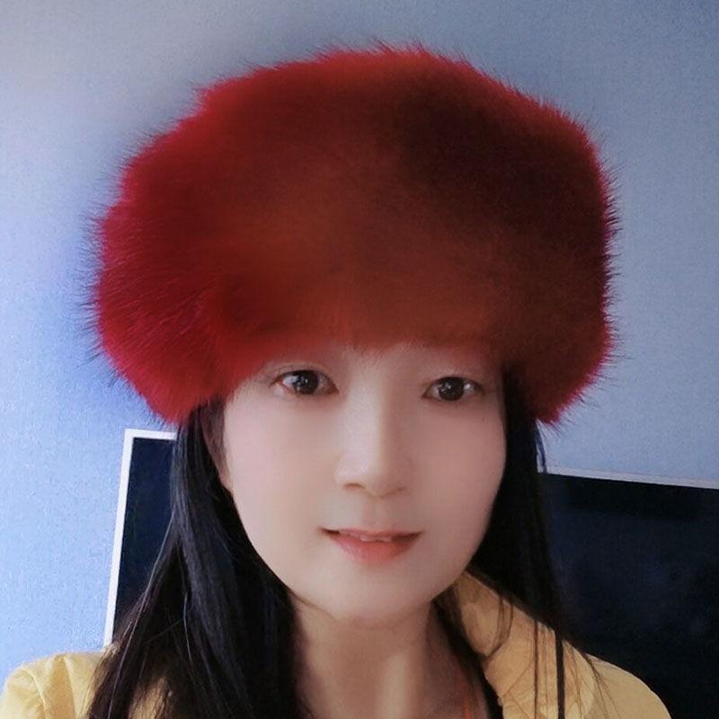 Новая шляпа с большим обхватом головы, шляпа с открытым верхом из искусственного лисьего меха, теплая осенью и зимой, пушистая шляпа-кольцо без верха, модная девушка