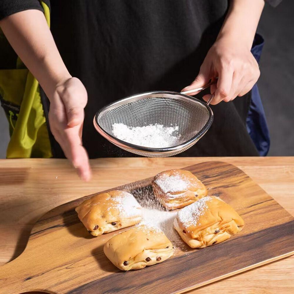 Удобный совок-сито из нержавеющей стали, овальная ложка-сито для жарки, ложка для слива, бытовая