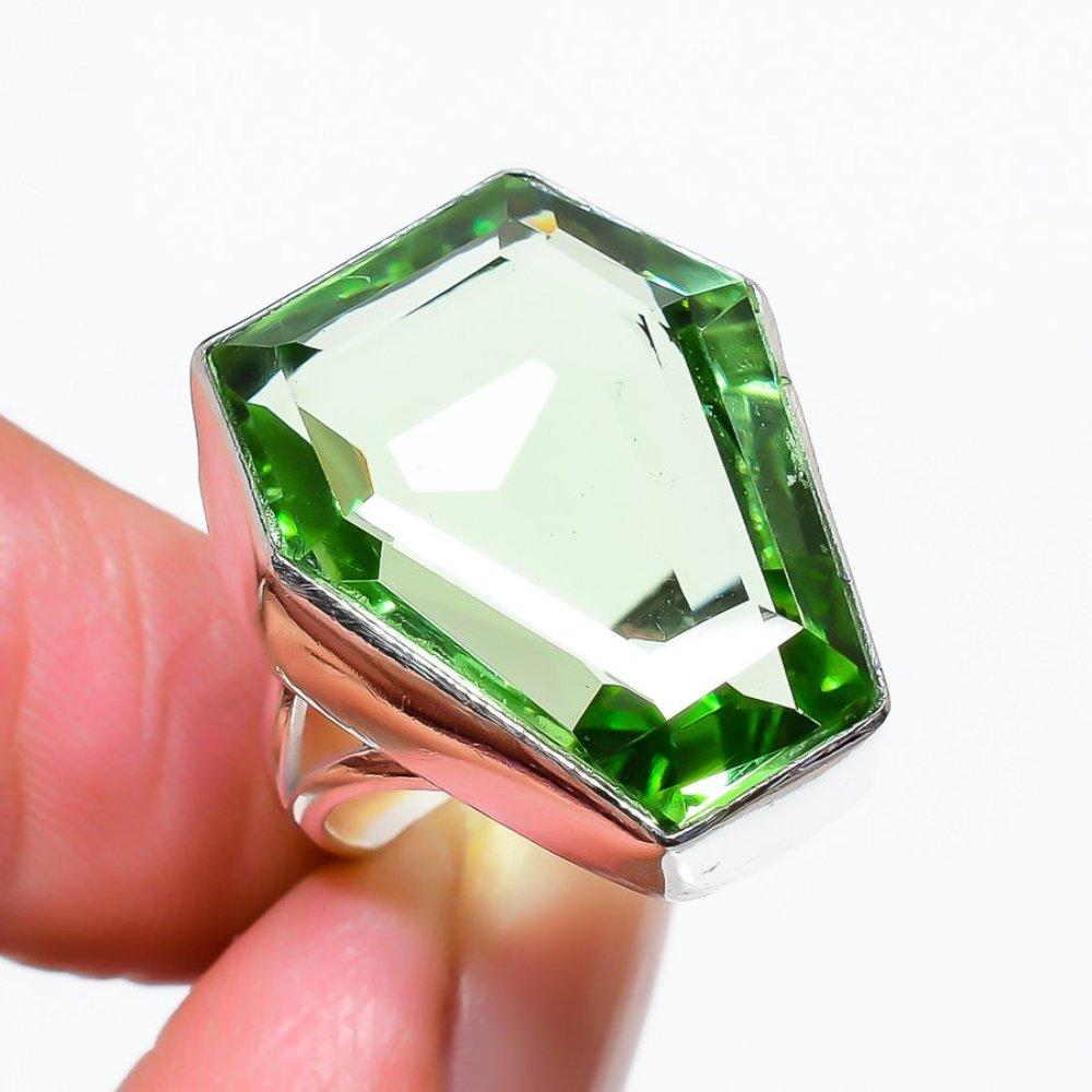 Peridot Handmade 925 Sterling Silver Jewelry Ring Size 9 U5h10