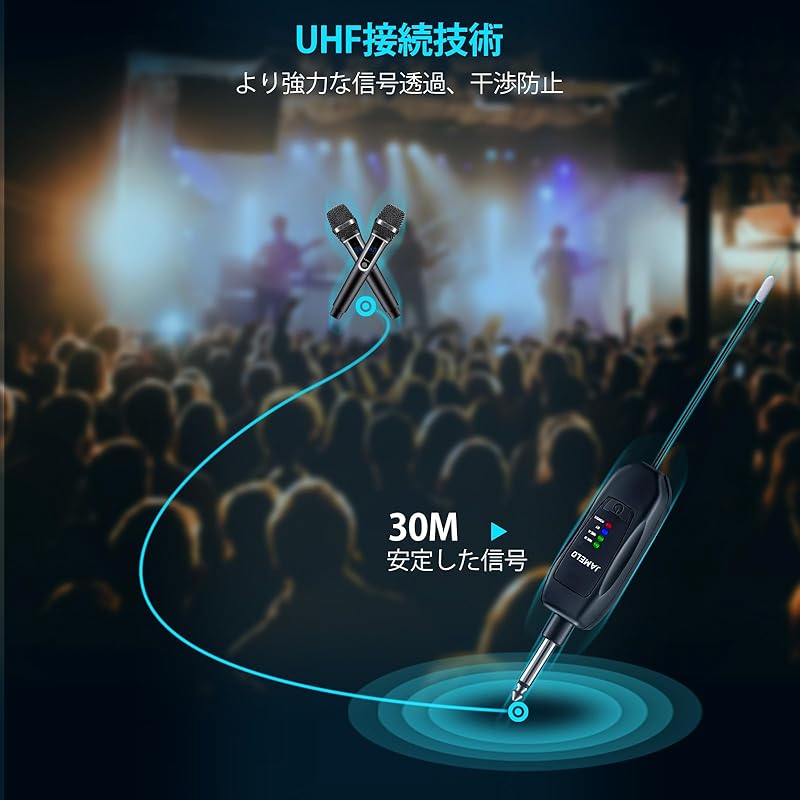 Беспроводной микрофон JAMELO, караоке-микрофон, динамический микрофон, оснащен функцией Bluetooth, набор из 2 10-канальных беспроводных микрофонов