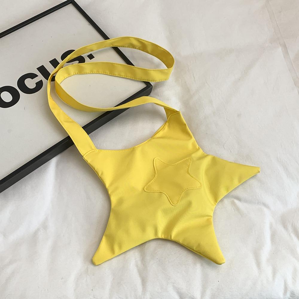 Creative Star Crossbody Bag Harajuku Five-pointed Star Canvas Bag Star Shape Shoulder Bag Students