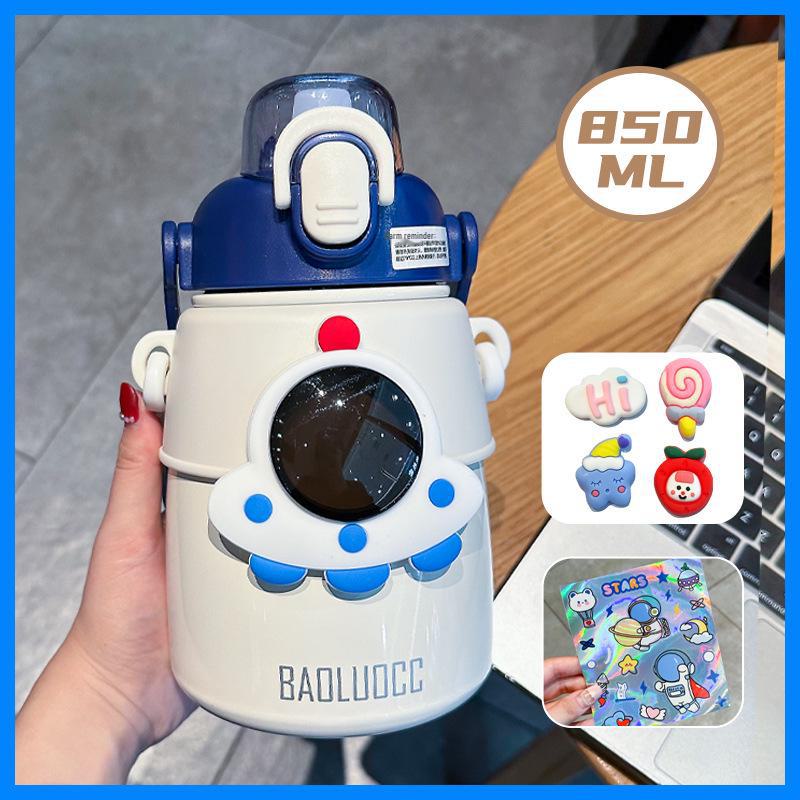 Термос с трубочкой Astronaut Kids из нержавеющей стали 316 — большая емкость, подходит для использования на открытом воздухе, стильный дизайн