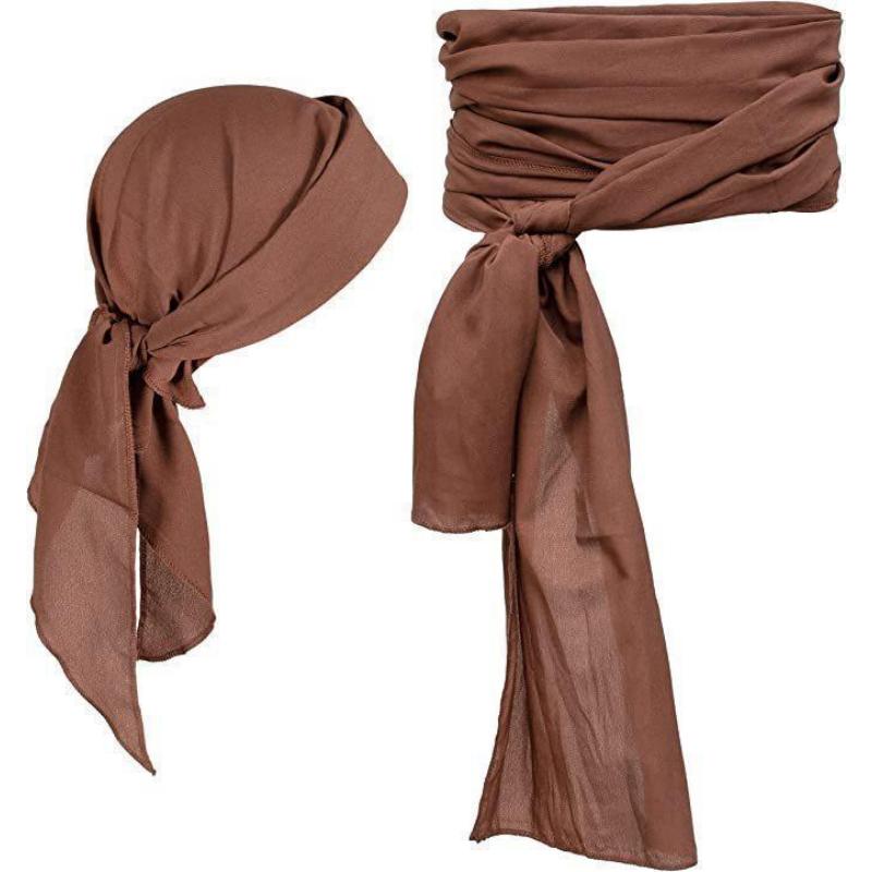 2 шт. Хэллоуинский головной платок и пояс аксессуары для одежды Пиратский костюм Средневековый мужской женский Исторический Викинг Косплей Вечеринка