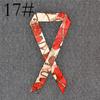 Fashion Color Printing Long Silk Scarf Women Ribbon Neckerchief Print 4cm Thin Narrow Scarves Bag Hair Band Ribbon Headscarve