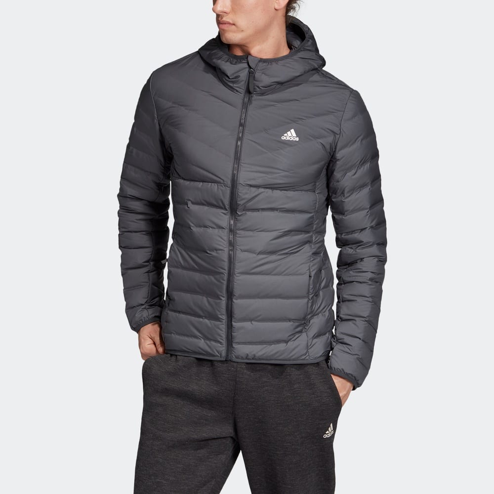 adidas Мужские пуховики Умеренные Черный уголь С капюшоном Другие DZ1420