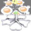 Durable Stainless Steel Egg Mold Set With Heart Star Shapes For Perfect Fried Eggs And Rice Cakes