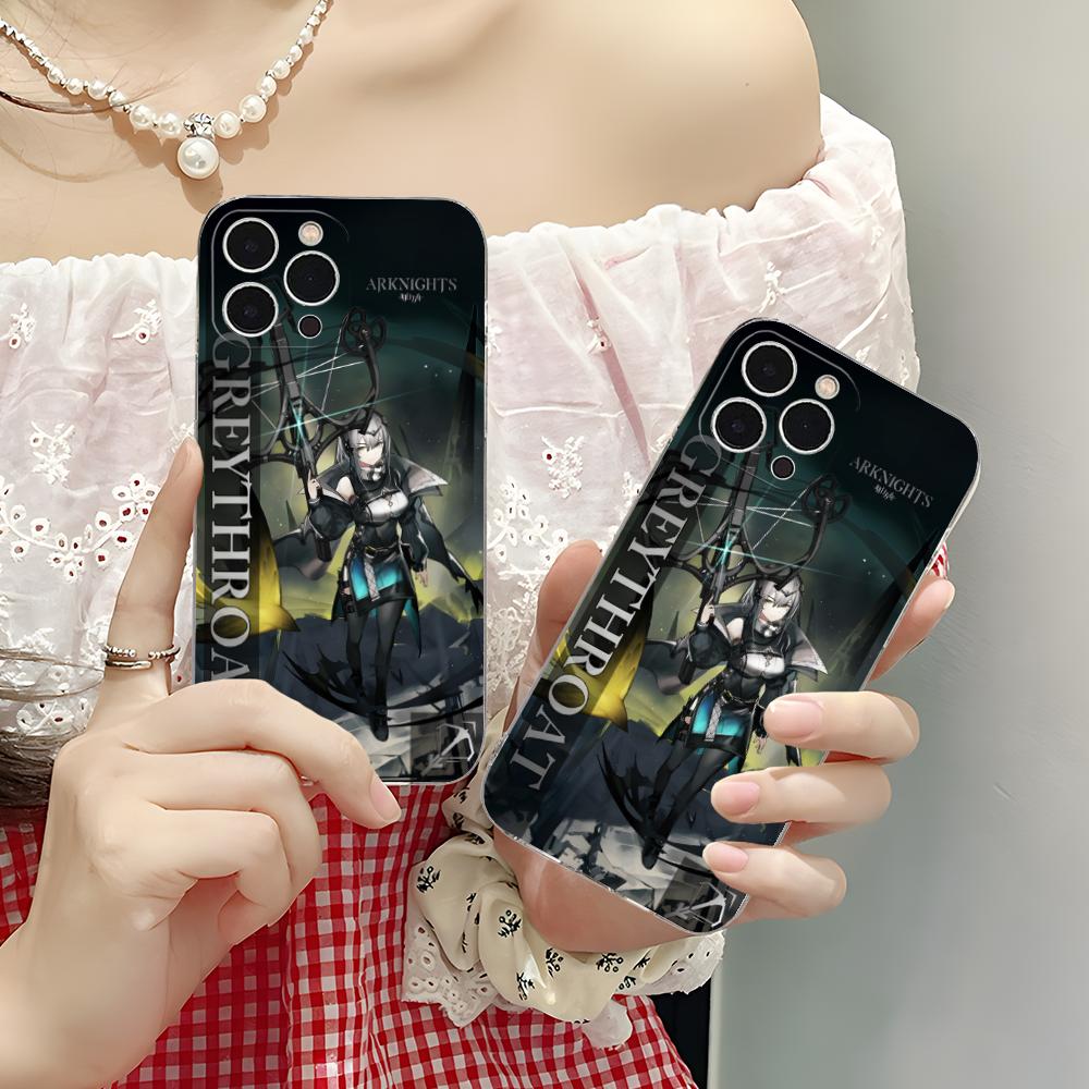 Arknights Серый горло Чистый ТПУ Чехол для мобильного телефона для iPhone 17 16 15 14 13 12 11 X XR XS Air Pro Max Plus Mini Цветной Чехол