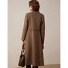 Bailuyu Women's 100% Merino Wool Double-Breasted Longline Coat