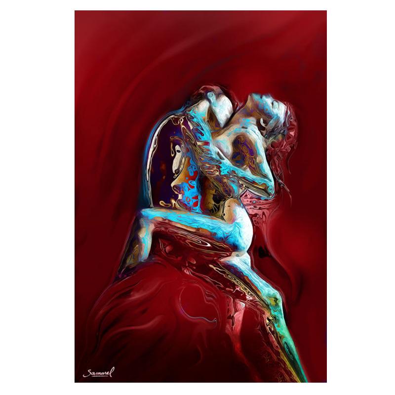 Абстрактная обнаженная пара, холст, картина, граффити, сексуальный любовник, постер для тела и принты, художественные фотографии для гостиной, домашний декор, Cuadros