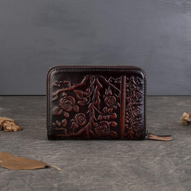 Кошелек женский цветной с протиркой, большой емкости, первый слой коровьей кожи, тисненый кошелек для монет, многофункциональный мини-сумка для сертификатов