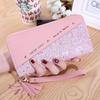 2022 Women's Korean-Style Long Zipper Wallet with Tassel - Contrasting Colors, Versatile Card and Phone Holder