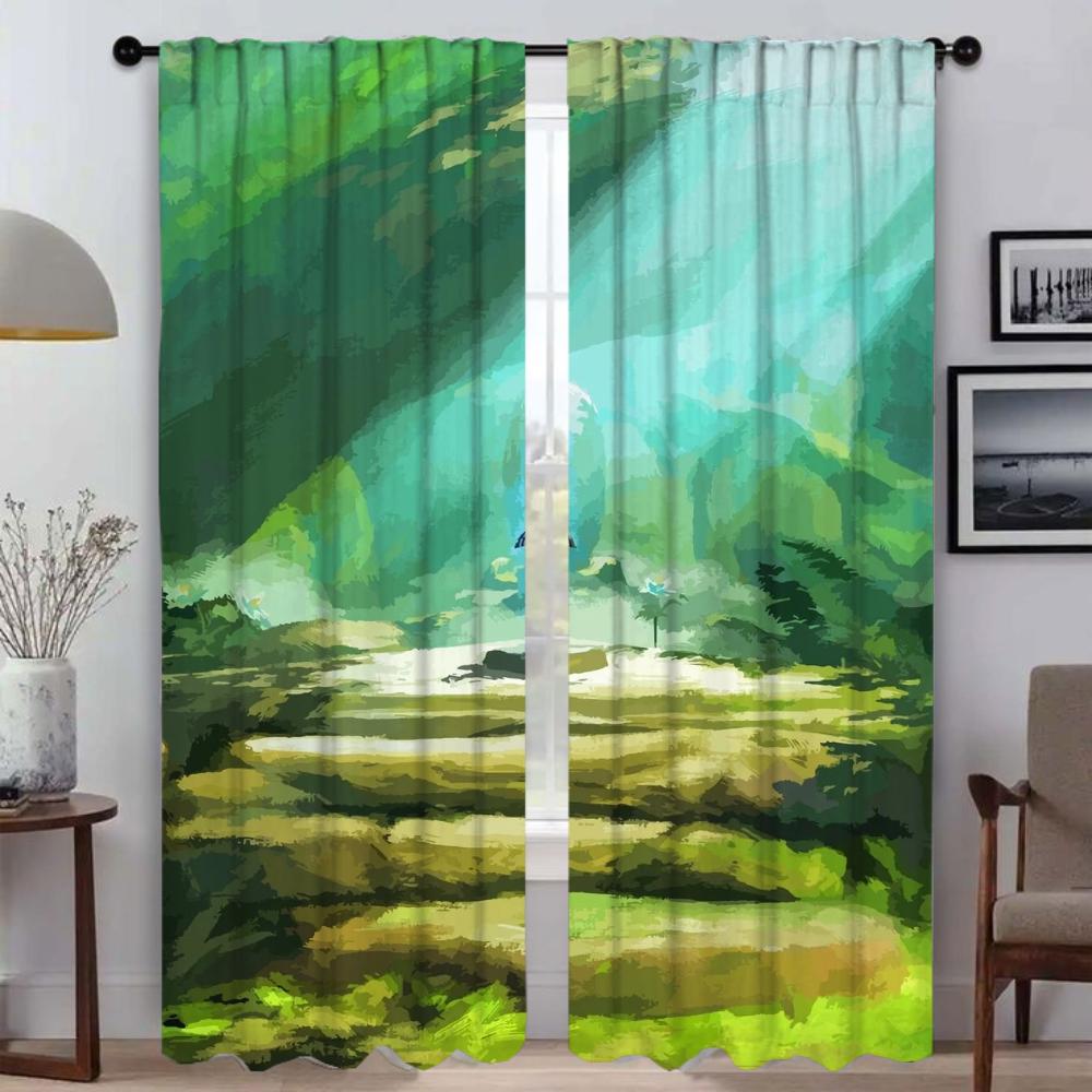 Блэкаут шторы для гостиной Шторы Zeldas Тюль для спальни Шторы для домашнего интерьера 2 штуки Хэллоуин украшение Жалюзи