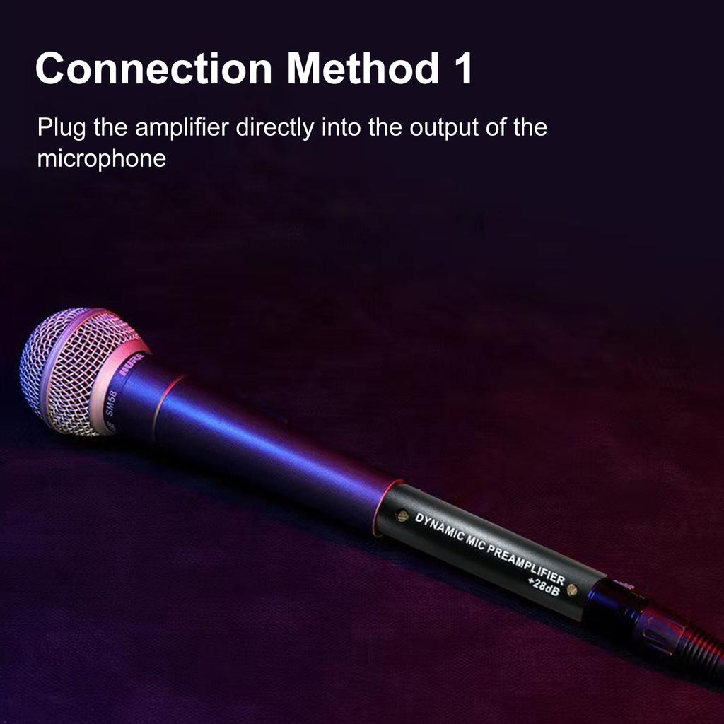 Inline Mic Preamp Minimalist Mic Booster Preamplifier 28dB Gain Plug and Play Lossless Amplification for Stage Performances