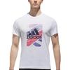 Adidas Gfx T Футболка с круглым вырезом и принтом логотипа, с короткими рукавами, мужская, топы, белая, CX4996