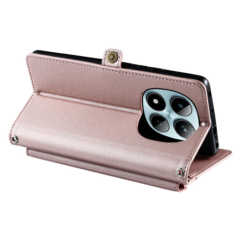 Для Xiaomi Redmi Note 15 Pro 4G (Глобальный) Кожаный чехол с ремешком на запястье, кошельком и подставкой для телефона