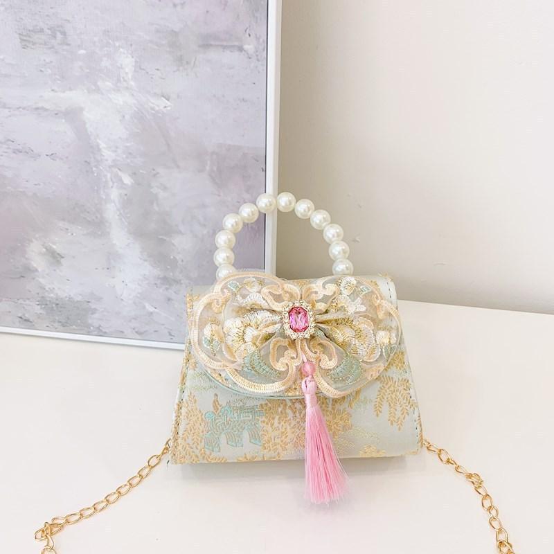 Детская жемчужная сумка через плечо с цепочкой-кисточкой для девочек, для повседневного использования