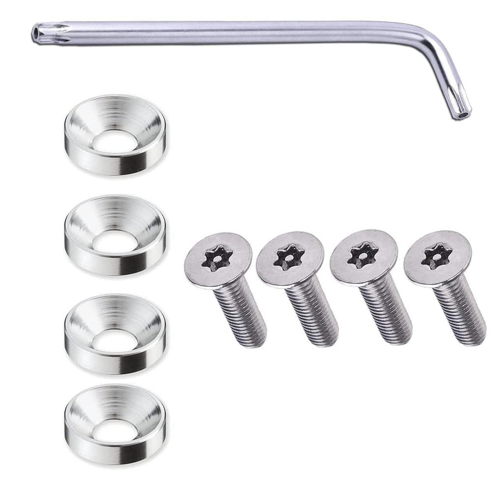 LOYELEY Болты M6 для защиты от кражи номерного знака автомобиля, винты, болты безопасности для рамки номерного знака (Серебряный)