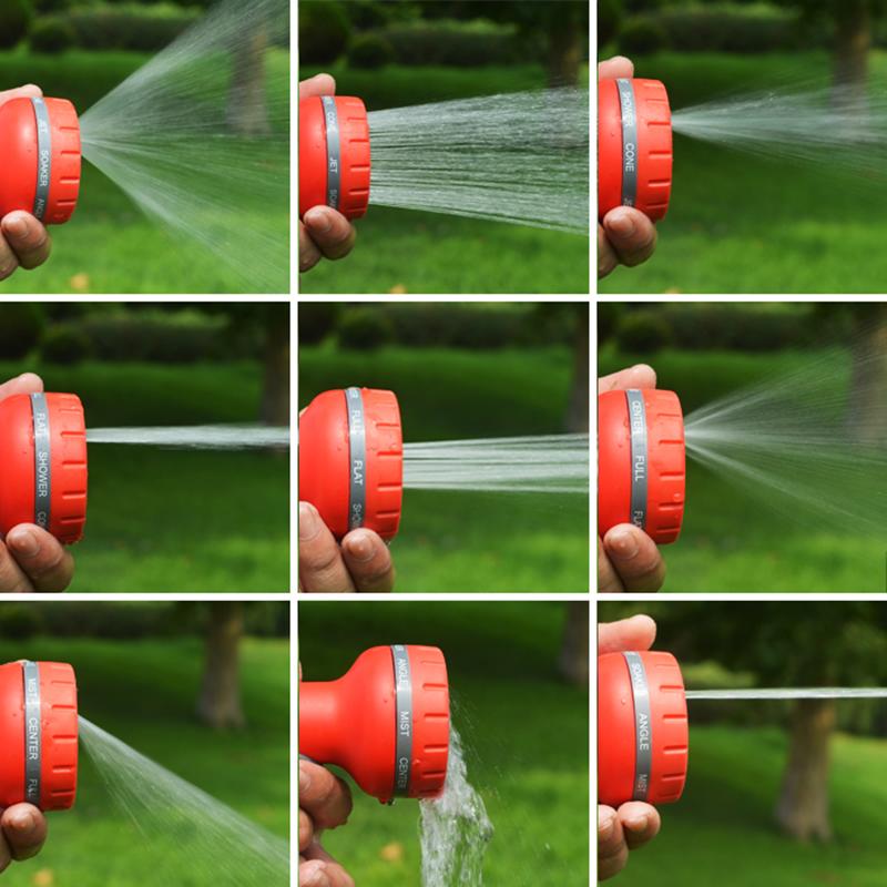 Adjustable High Pressure Hose Water Spray Gun - 9 Pattern Car Wash Garden Nozzle Portable Sprinkler for Home Cleaning