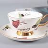 Европейская кофейная чашка с блюдцем Маленькая чашка для свежей воды Чайная чашка Британский послеобеденный чай Керамическая чашка из костяного фарфора Подарки Подарки на праздники