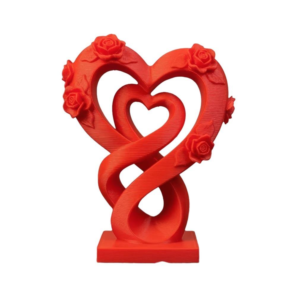 Modern Heart Rose Ornament Romantic Heart Statue Ornament Creative Love Ornament  Valentine’s Gift