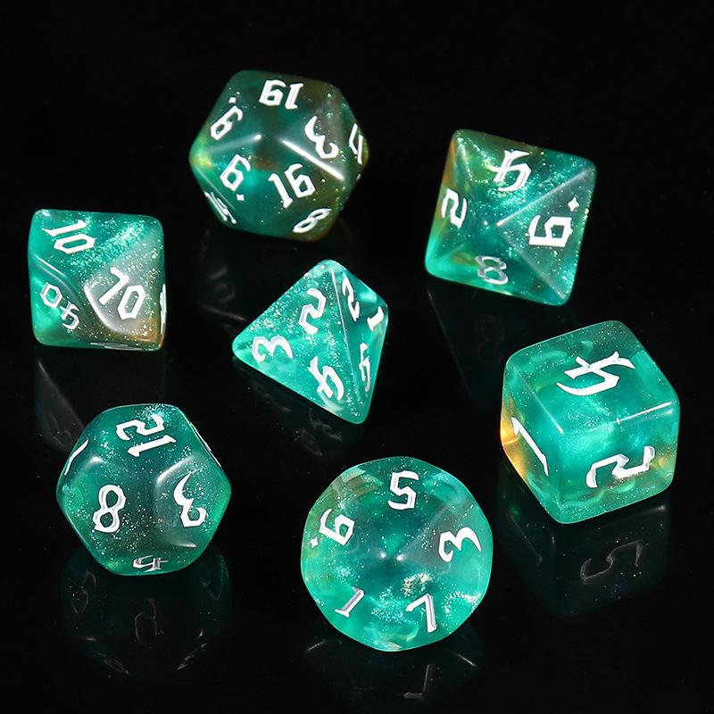 7 шт./лот, многогранные игральные кости из смолы D&D D4 D6 D8 D10 D% D12 D20, многогранные игральные кости TRPG, настольные игры