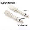 1pcs Jack 6.35mm 2/3 Pole Mono Stereo Male Plug To 3.5mm Female Jack Adapter Socket Audio 6.5 Converter AUX Amplifier Microphone