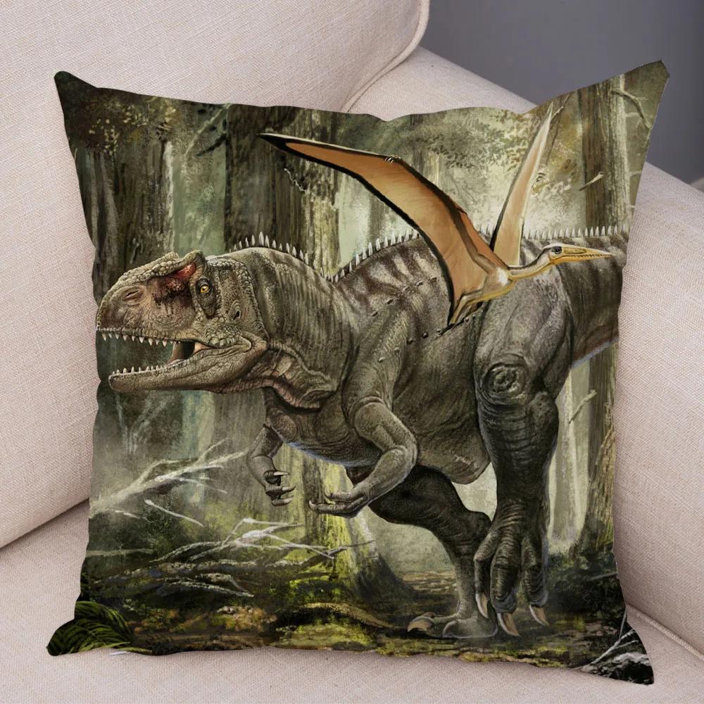 Car Sofa Home Pillowcase Jurassic Dinosaur Cushion Cover Decorative Wildlife Print