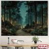 2D Enchanted Night Forest Backdrop Photography Background Banner