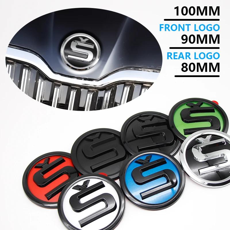 2025 Hot 8/9/10cm 3D Car Emblem Badge Hood Front Rear Trunk Logo For Skoda S Fabia 1 2 Octavia a7 RS Superb Rapid Yeti Karoq Vis